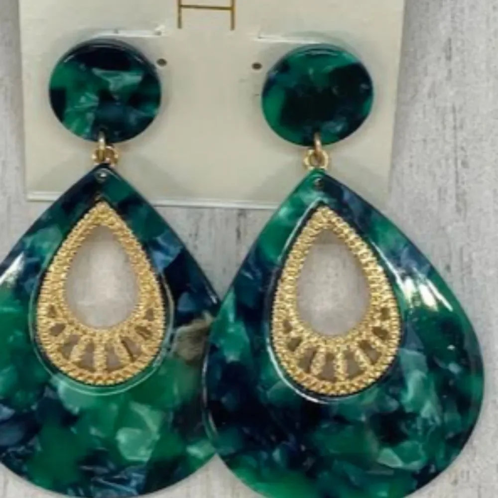 Green Drop Earrings